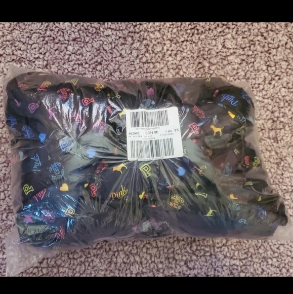 PINK VS Medium Rainbow Puffer Winter Coat - Picture 8 of 8